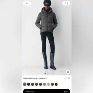 Aritzia SuperSnug Puff Bomber Jacket in Dark Gray